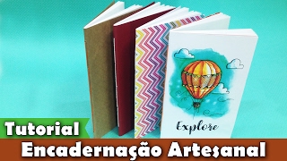 DIY  Encadernação artesanal  costurada  PAP  Tutorial  PapelEmTudo [upl. by Haidabez761]