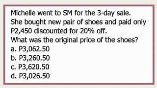 What was the ORIGINAL PRICE of the shoes Word Problem [upl. by Ettennig]