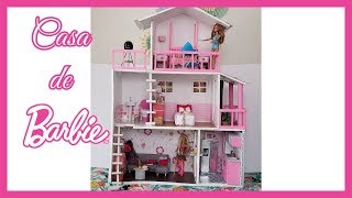 DIY casa de muñecas con cajas de carton para barbie dollhouse with cardboard boxes [upl. by Malinin]