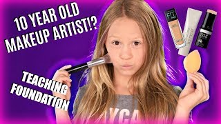 10 Year Old Kid Teaches Makeup Easy Foundation Routine Makeup Tutorial [upl. by Naji]