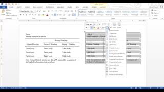 APA Tables in Word [upl. by Htezzil]