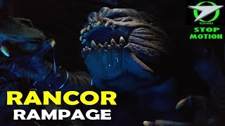 Star Wars RANCOR Rampage with Porkins Return of the Jedi Stop Motion Video Diorama [upl. by Aihselef643]