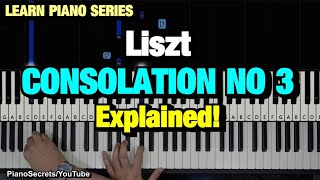 HOW TO PLAY CONSOLATION NO 3 BY LISZT PIANO TUTORIAL LESSON [upl. by Lenssen149]