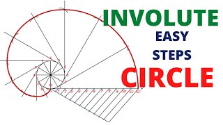 HOW TO DRAW THE INVOLUTE OF CIRCLE IN ENGINEERING DRAWING [upl. by Niggem]