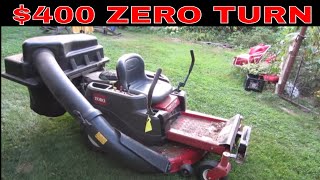 Yard Sale 400 Toro Zero Turn Mower Sitting For 10 years [upl. by Omocaig]