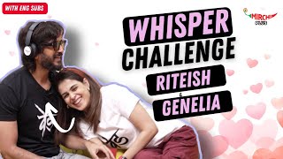 Riteish amp Genelia play Whisper Challenge 😂  VED  Gaurav [upl. by Roxie]