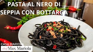 PASTA AL NERO DI SEPPIA CON BOTTARGA DI TONNO  FACILE Chef Max Mariola [upl. by Gerbold328]