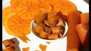 Persimmon Fruit Rollups amp Chips  Diospyros Kaki Fuyu amp Hachiya [upl. by Elberta841]