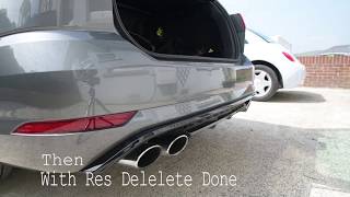 VW Golf R Mk75 Resonator Delete comparison  before and after [upl. by Allin]