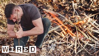 How to Start a Fire in a Survival Situation  Basic Instincts  WIRED [upl. by Ymaj]