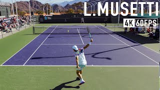 Lorenzo Musetti  Court Level Practice 4K 60fps [upl. by Sedgewick]