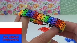 rainbow loom bransoletki po polsku  Bransoletka Triple Single Loom bands [upl. by Htenek]