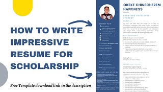 How to Write Impressive Resume  CV for Scholarship [upl. by Liam683]