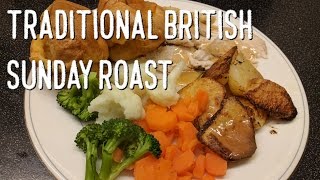 Traditional British Sunday Roast Chicken Dinner [upl. by Zitvaa]