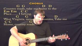 Country Roads John Denver Strum Guitar Cover Lesson in G with ChordsLyrics countryroads guitar [upl. by Shuler]