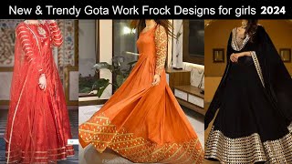 Gota patti Work Frock Designs  Naz Fashion Zone [upl. by Ardnasac487]