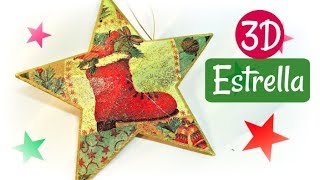 Como hacer ESTRELLAS 3D fácil Manualidades de Navidad [upl. by Essa]