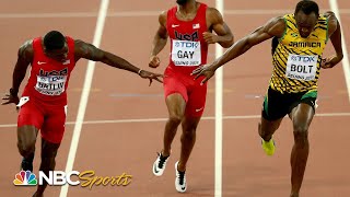 Bolt and Gatlin battle to heartstopping 100m photo finish at 2015 Worlds  NBC Sports [upl. by Pinebrook]