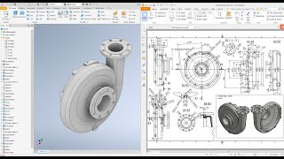 Autodesk Inventor 2021 Tutorial E10  Centrifugal pump body [upl. by Diandre]