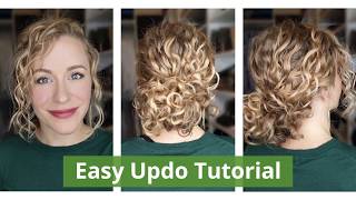 Easy Curly Updo  Curly Chignon [upl. by Fasta]