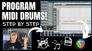 How To Program A Drum Track Using MIDI In Reaper DAW Recording Software [upl. by Adnertal]