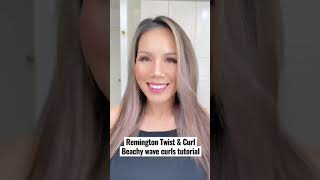 Beach wave curls hair tutorial using Remington twist amp curl flat iron shorts [upl. by Enaht]