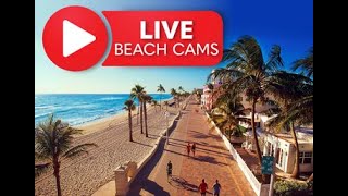 Live Beach Cam Hollywood Beach Broadwalk Florida [upl. by Ahsilrae318]