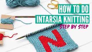 Intarsia Knitting Tutorial  Step by Step [upl. by Enelam]