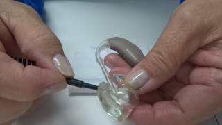 How to Clean a BTE Behindtheear Hearing Aid [upl. by Yauqram]