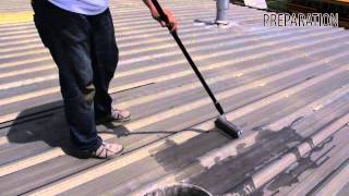 Roof Coating Restoration over Metal Application Instructions [upl. by Bain]