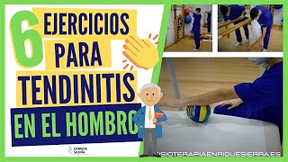 TENDINITIS HOMBRO 6 EJERCICIOS DE RECUPERACIÓN HACER EN CASA🏠 [upl. by Eidur]