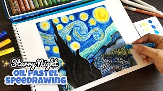 Easy Oil Pastel Painting for beginners  STARRY NIGHT  Oil Pastel Drawing [upl. by Mattah]