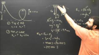 Centripetal Force Sample Problem Roller Coaster Loop [upl. by Eecyak]