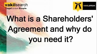 What is a Shareholders Agreement and why do you need it [upl. by Joktan803]