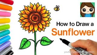 How to Draw a Sunflower Easy  Realistic [upl. by Amek19]