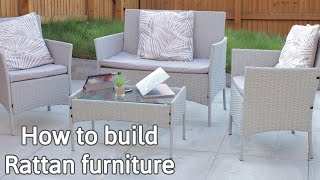 How To Assemble Rattan Garden Furniture amp Review [upl. by Mehalek308]