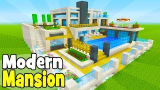 Minecraft Tutorial How To Make A Modern Mansion 5 [upl. by Atilam576]