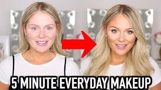 5 MINUTE EVERYDAY MAKEUP TRANSFORMATION  GET READY WITH ME [upl. by Fendig]