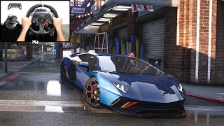 Lamborghini Aventador Ultimae 2021  GTA 5  Logitech g29 gameplay [upl. by Lasiaf]