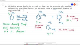 Although amino group is o– and p– directing in aromatic electrophilic substitution reactions [upl. by Seldon]