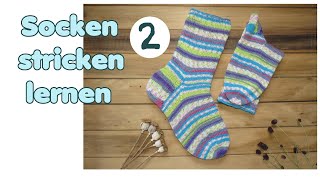 Socken stricken lernen TEIL 2 von 5  Fersenwand und Fersenkäppchen [upl. by Reyna]