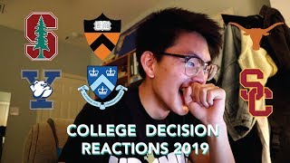 COLLEGE DECISION REACTIONS 2019 Princeton Yale Columbia Stanford USC amp UT Austin [upl. by Kaufman]