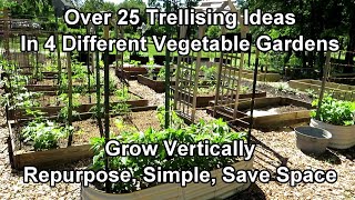 Over 25 Vegetable Garden Trellising Designs Crop Examples Materials Vertical Growing Ideas [upl. by Llener]