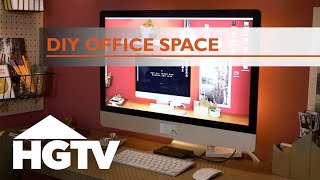 Turn a Closet Into a Stylish Home Office  HGTV [upl. by Le338]