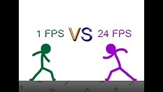 1 FPS VS 24 FPS Stickman Fight [upl. by Atinram]