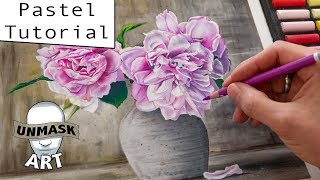 How to Paint Flowers With Soft Pastels  Narrated Tutorial [upl. by Aneleiram416]