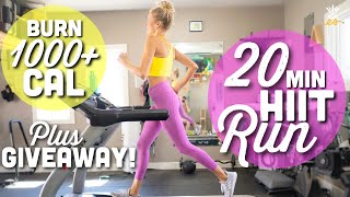 20Min Interval Run  Giveaway  Burn 1000 Calories [upl. by Voltz706]