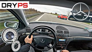 MercedesBenz E 200 W211  TOP SPEED DRIVE ON GERMAN AUTOBAHN  POV [upl. by Hsevahb]