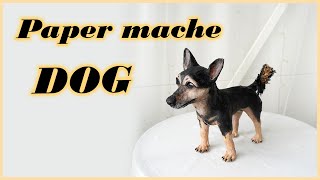 Making PAPER MACHE DOG 🐕 Paper crafts [upl. by Aidnic]