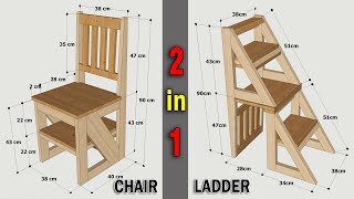 HOW TO MAKE A FOLDING LADDER CHAIR OF WOOD [upl. by Karly]